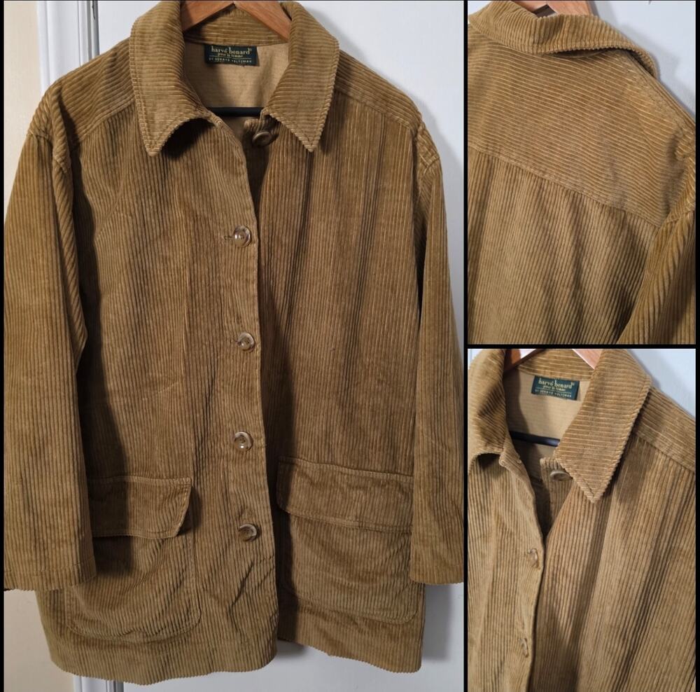 Vintage Chore Coat Barn Jacket Corduroy Womens Outdoor Cabincore Neutral 2X